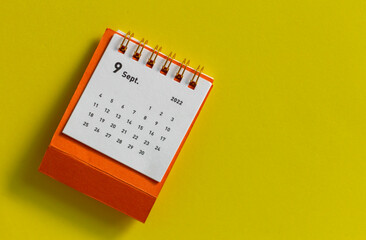 Tear-off calendar for September 2022. Desktop calendar for planning, assigning, organizing and...