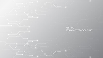 Grey white Abstract technology background, Hi tech digital connect, communication, high technology concept, science background