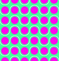 Abstract Dots Wavy Stripes Seamless Geometric Retro Pattern Trendy Fashion Colors Perfect for Allover Fabric Print or Wrapping Paper