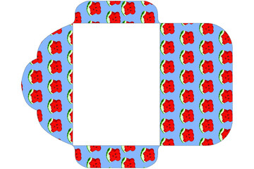 Envelope design with Mouse Watermelon Pattern Theme