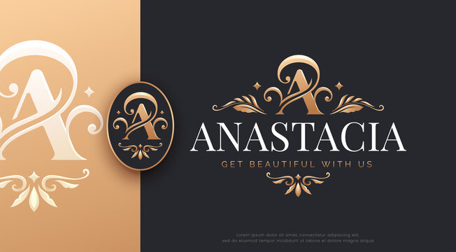 luxury letter a floral logo design - Powered by Adobe