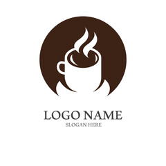 coffee cup logo with vector style template