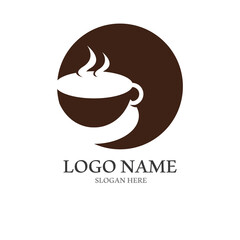 coffee cup logo with vector style template