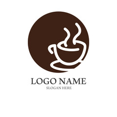 coffee cup logo with vector style template