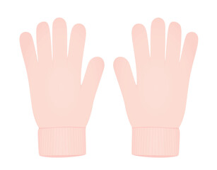 Pink winter gloves. vector illustration