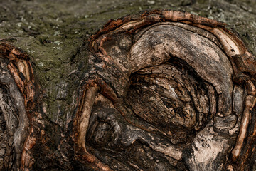 Fototapeta premium close-up view bizarre shapes on the bark of a tree