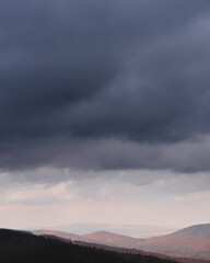 A view of dark clouds over southern Vermont
