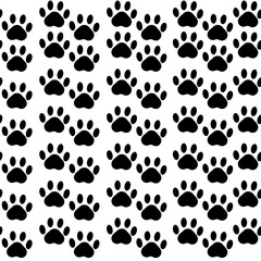 Fototapeta premium Seamless cat paw silhouette pattern