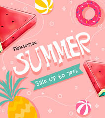 Summer and Tropical banner. Banner ,Frame ,Card design.colourful background.Fruit Banner