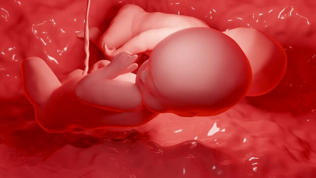 3d rendered medically accurate twins in the womb, Monozygotic twins in uterus with single placenta, Human twin fetuses, prenatal growing baby, pregnancy health and fetal, 
