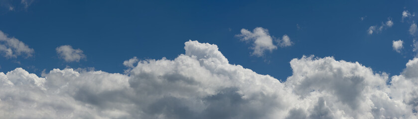 Naklejka na ściany i meble Growing white cumulus clouds.