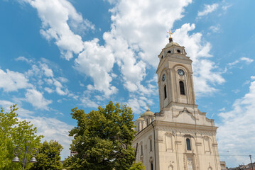 Fototapeta na wymiar Big old orthodx church in Smederevo city in Serbia on clear sunny day