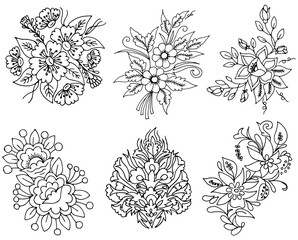 black and white flowers