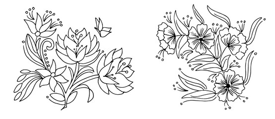 black and white flowers