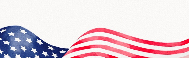 USA flag with watercolor  brush paint textured © Only Flags