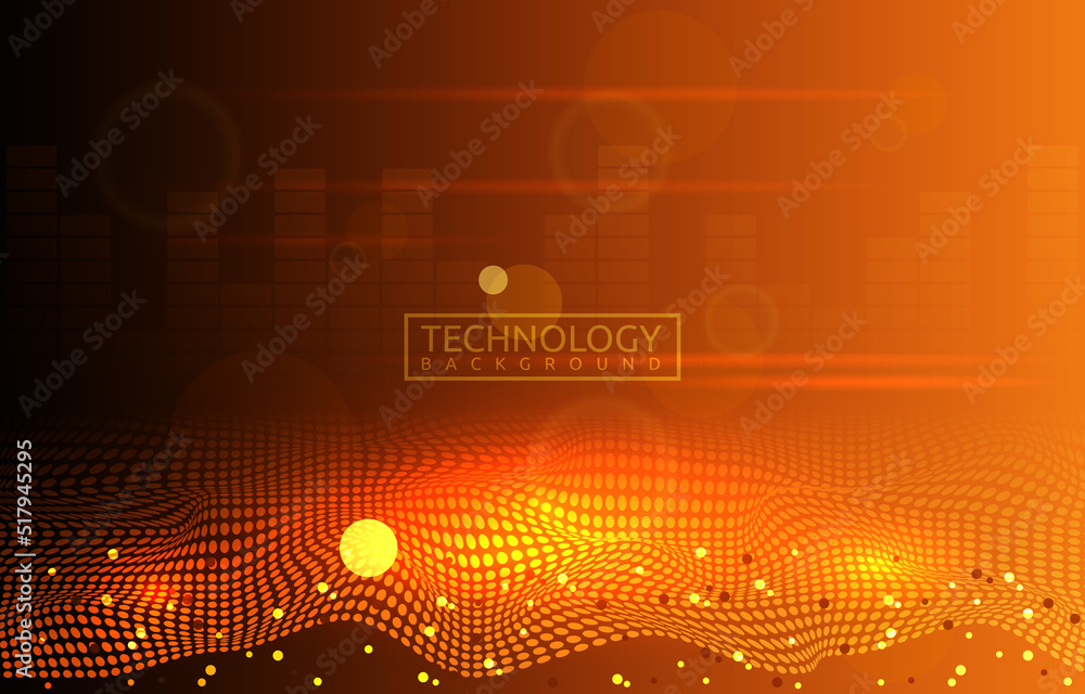 Poster wave digital internet network abstract technology background