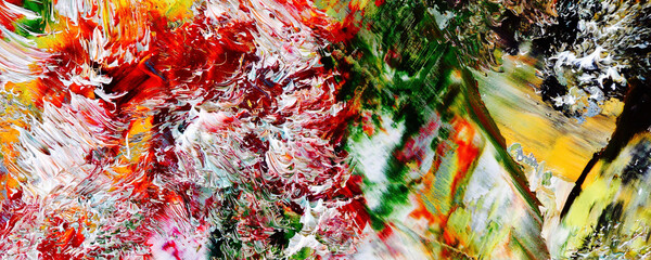 Color texture. Hand drawn oil painting on canvas. Abstract art background. Modern, contemporary art. Colorful canvas. Wall decor background	