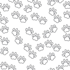 Seamless line style cat paw pattern