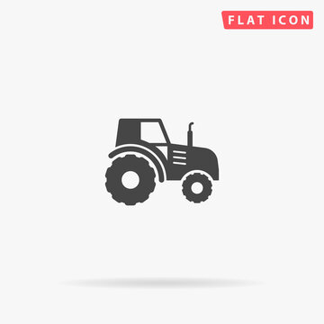 Tractor flat vector icon