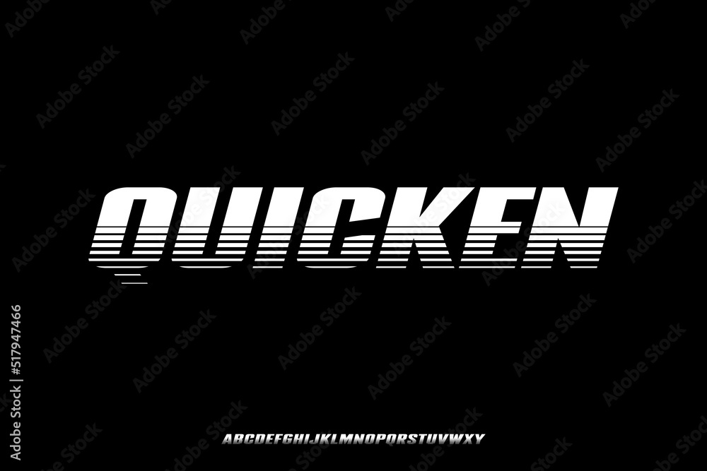 Poster bold speed stripe font vector