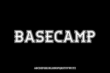 Classic slab serif college style display font vector