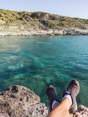 Italy, June 2022: breathtaking views with sea and cliffs at the Tremiti Islands in Puglia