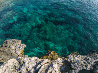 Italy, June 2022: breathtaking views with sea and cliffs at the Tremiti Islands in Puglia