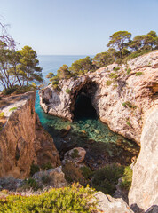Italy, June 2022: breathtaking views with sea and cliffs at the Tremiti Islands in Puglia