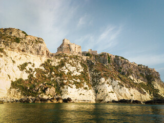 Italy, June 2022: breathtaking views with sea and cliffs at the Tremiti Islands in Puglia