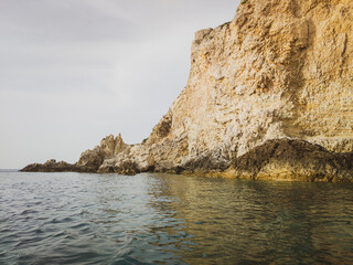 Italy, June 2022: breathtaking views with sea and cliffs at the Tremiti Islands in Puglia