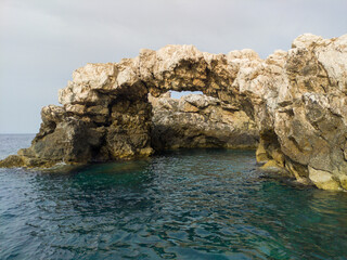 Italy, June 2022: breathtaking views with sea and cliffs at the Tremiti Islands in Puglia