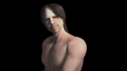 Fototapeta premium 3D rendered shirtless man posing