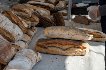 Sour dough bread made and baked with natural yeast starter