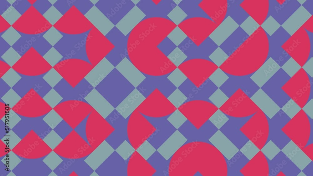 Aufkleber trendy seamless loop motion graphic background in a flat design. abstract animated pattern with geom