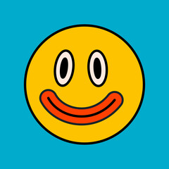 Fototapeta premium Cartoon vector funny cute smiling face Comic character.