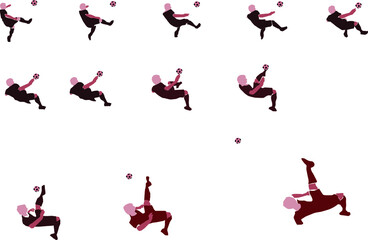 Image sequence of foot ball kick for animation.