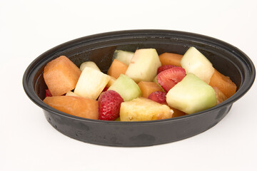 bowl of fruit isolated on white