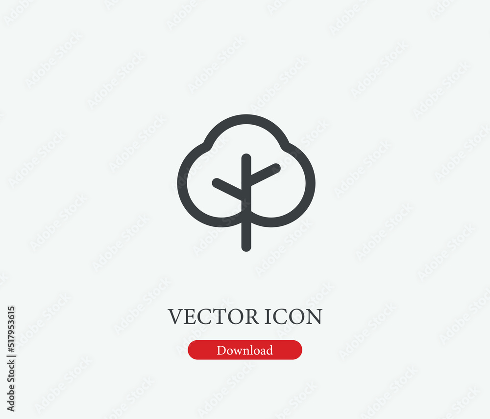 Poster tree vector icon. symbol in line art style for design, presentation, website or mobile apps elements