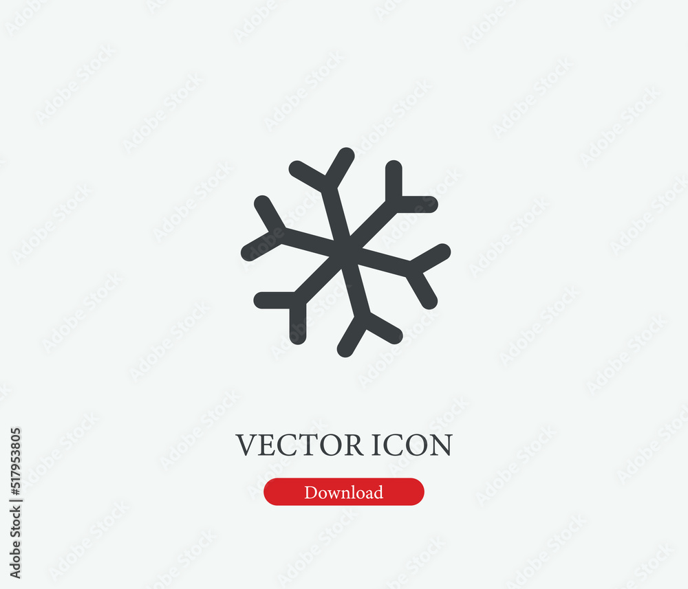 Poster snowflake vector icon. symbol in line art style for design, presentation, website or mobile apps ele