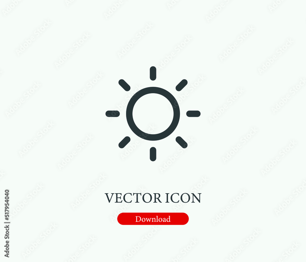 Aufkleber sunny vector icon. symbol in line art style for design, presentation, website or mobile apps element