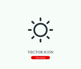 Sunny vector icon. Symbol in Line Art Style for Design, Presentation, Website or Mobile Apps Elements, Logo.  Sunny symbol illustration. Pixel vector graphics - Vector