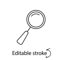 Magnifier line icon. Search concept. Back to school design. Minimal pictogram. Isolated vector illustration