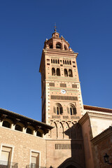 Fototapeta na wymiar Cathedral of Santa MarÃ­a de Mediavilla and Mudejar Tower of Cathedral, Teruel, AragÃ³n, Spain,