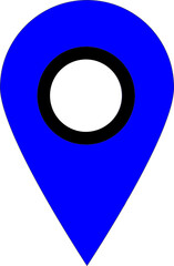 Map pointer icon. Vector. Navy blue flat icon on white background. Pin Point Logo can be used for company, icon, and others. GPS location symbol. Flat design style. Vector EPS 10.
