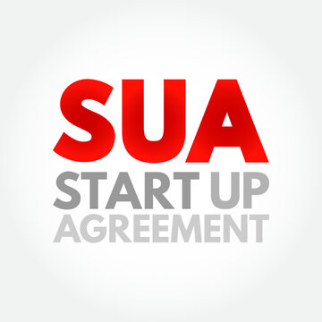 SUA - Start Up Agreement acronym, business concept background