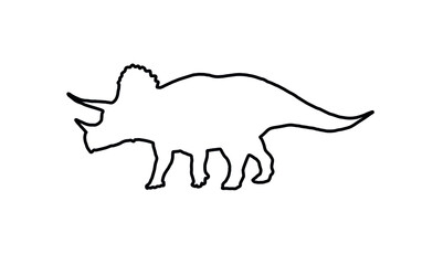 triceratops contour. vector flat illustration