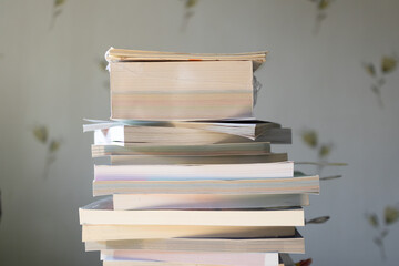 Pile of book in the room concept of book reader and knowledges.