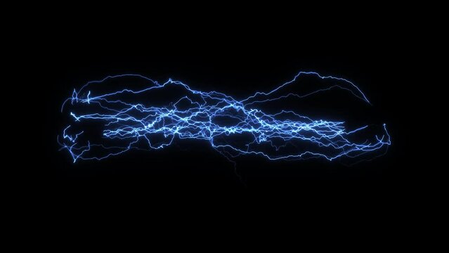 Electricity Lightning Arc Tesla Coil - Dense Bolts - Transparent Background