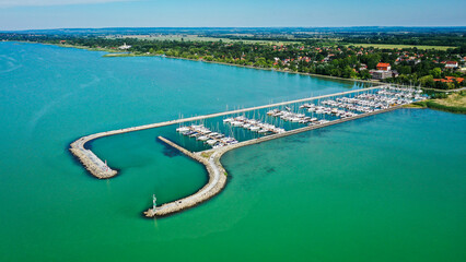 aerial view of the harbor at Balaton