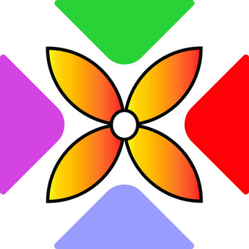 abstract flower symbol on white background